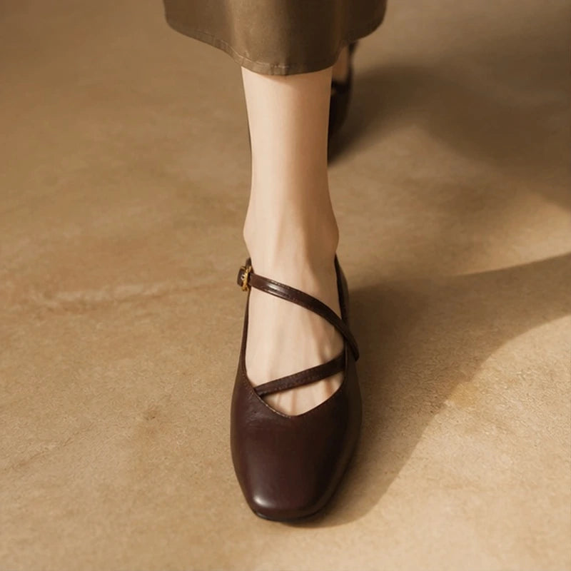 Della Leather Mary Jane Flats - Mocha - apparel - Brondals - Image 2