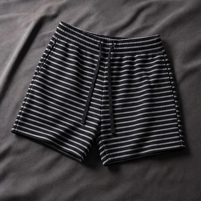 Dempsey Stripe Shorts - Black - Shorts - Brondals - Image 1