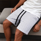 Dempsey Stripe Shorts - White - stripe shorts - Brondals - Image 3