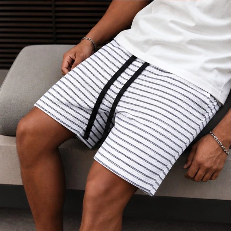 Dempsey Stripe Shorts - White - stripe shorts - Brondals - Image 3