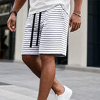 Dempsey Stripe Shorts - White - waffle knit - Brondals - Image 4