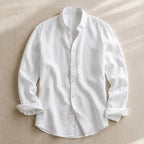 Denholm Linen Button-Up Shirt - White - Shirt - Brondals - Image 1