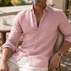 Denholm Linen Button-Up Shirt - Blush Pink - button-up shirt - Brondals - Image 3