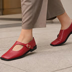 Desiree Leather Mary Janes - Red - leather shoes - Brondals - Image 3