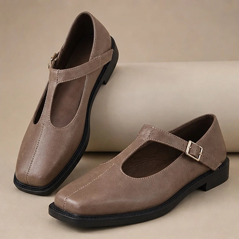 Desiree Leather Mary Janes - Gray - women's mary janes - Brondals - Image 2