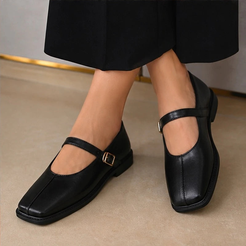 Desiree Leather Mary Janes - Black - adjustable strap - Brondals - Image 5