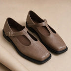 Desiree Leather Mary Janes - Gray - Shoes - Brondals - Image 1
