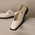 Desiree Leather Mary Janes - White - women's mary janes - Brondals - Image 2