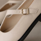 Desiree Leather Mary Janes - White - leather shoes - Brondals - Image 3