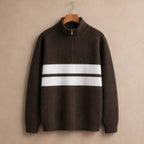 Desmond Knit Half Zip Sweater - Brown - Clothing > Tops > Half-Zip Sweaters - Brondals - Image 2