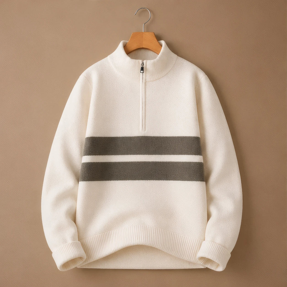 Desmond Knit Half Zip Sweater - Off-White - Clothing > Tops > Half-Zip Sweaters - Brondals - Image 2