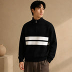 Desmond Knit Half Zip Sweater - Black - Clothing > Tops > Half-Zip Sweaters - Brondals - Image 1