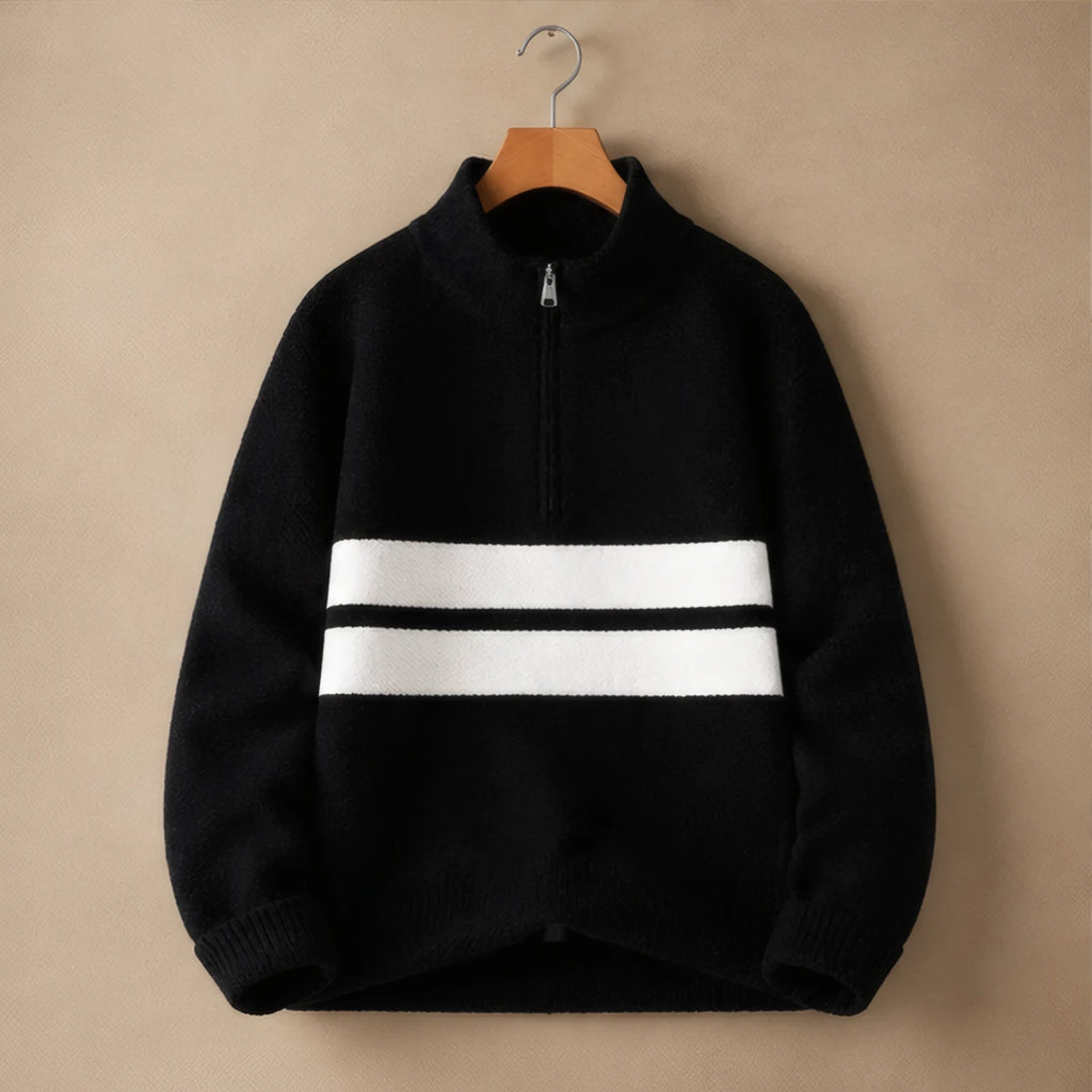 Desmond Knit Half Zip Sweater - Black - Clothing > Tops > Half-Zip Sweaters - Brondals - Image 2