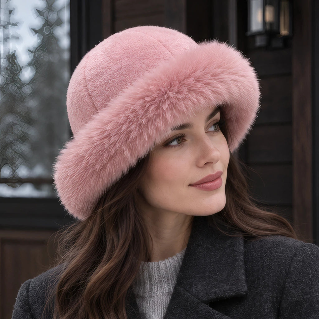 Dorina Women's Fur Brim Hat - Pink - women accessories - Brondals - Image 2