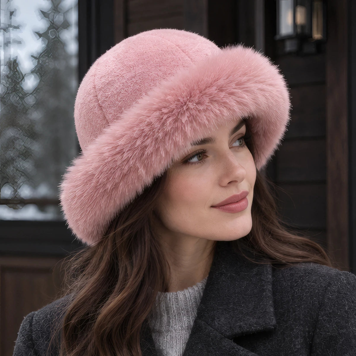 Dorina Women's Fur Brim Hat - Pink - women accessories - Brondals - Image 2