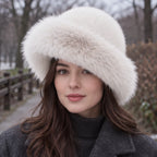 Dorina Women's Fur Brim Hat - White - Women's Accessories > Hats > Faux Fur Hats - Brondals - Image 1