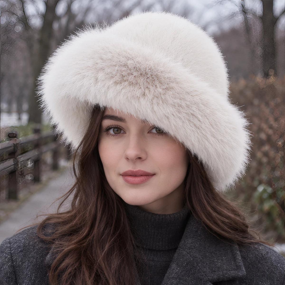 Dorina Women's Fur Brim Hat - White - Women's Accessories > Hats > Faux Fur Hats - Brondals - Image 1