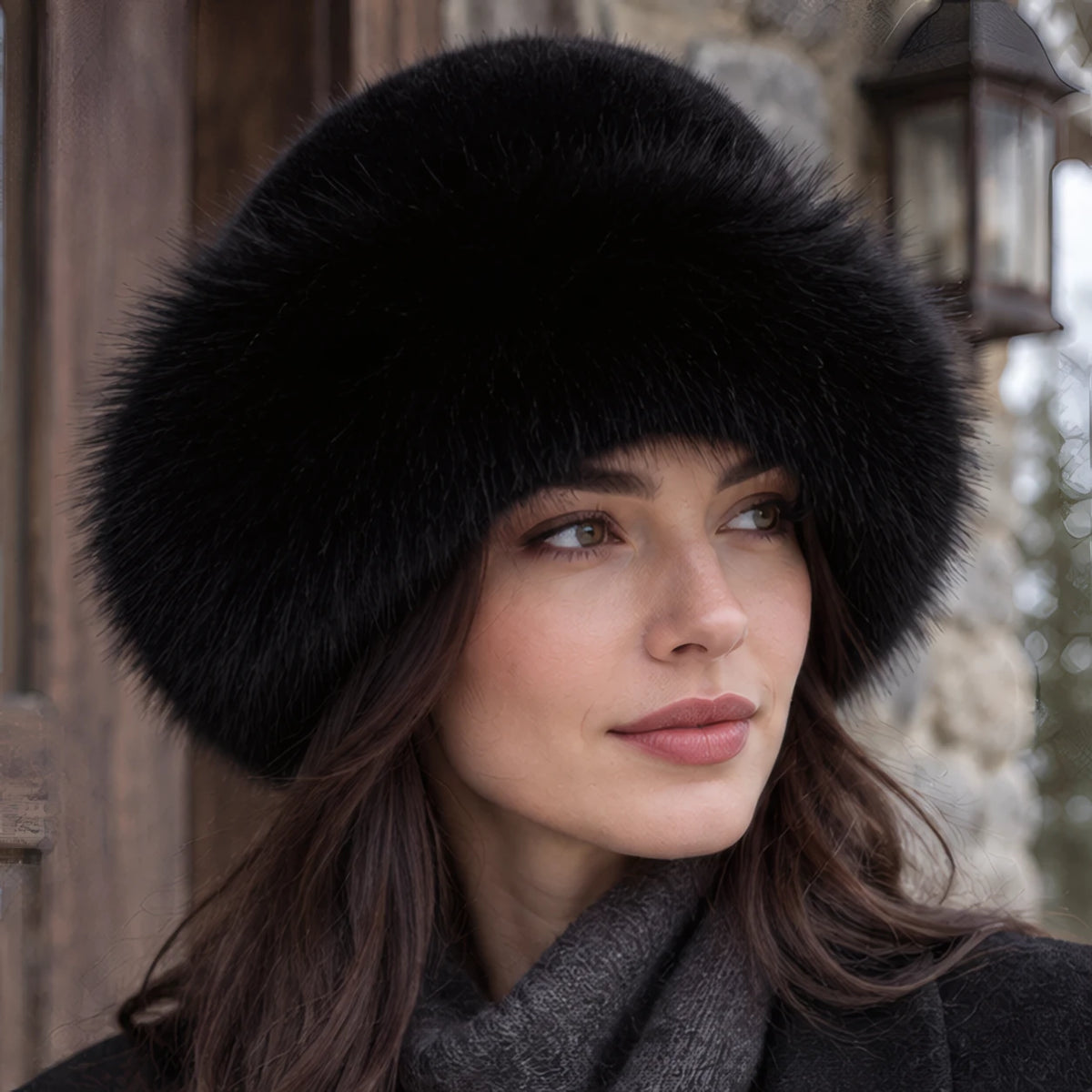 Dorina Women's Fur Brim Hat - Black - women accessories - Brondals - Image 2