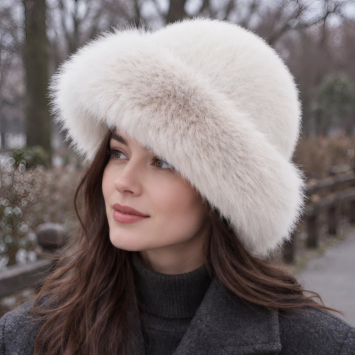 Dorina Women's Fur Brim Hat - White - women accessories - Brondals - Image 2