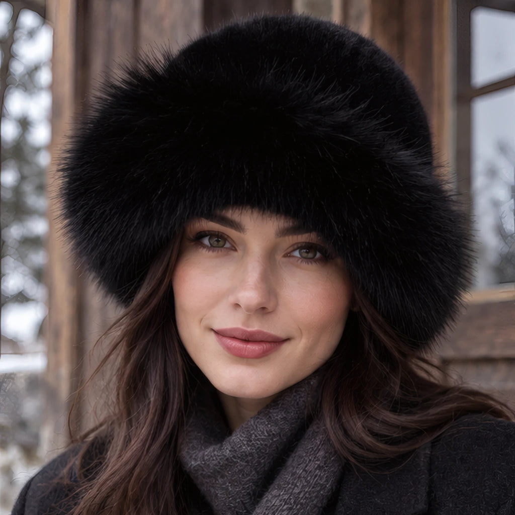 Dorina Women's Fur Brim Hat - Black - Women's Accessories > Hats > Faux Fur Hats - Brondals - Image 1