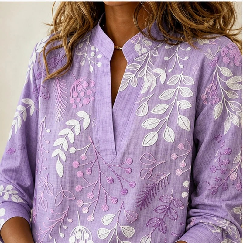 Dorothea Pastel Floral Blouse - Purple - floral blouse - Brondals - Image 3