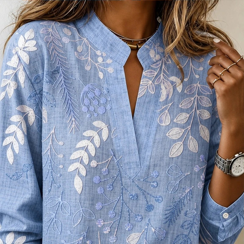 Dorothea Pastel Floral Blouse - Blue - floral blouse - Brondals - Image 3