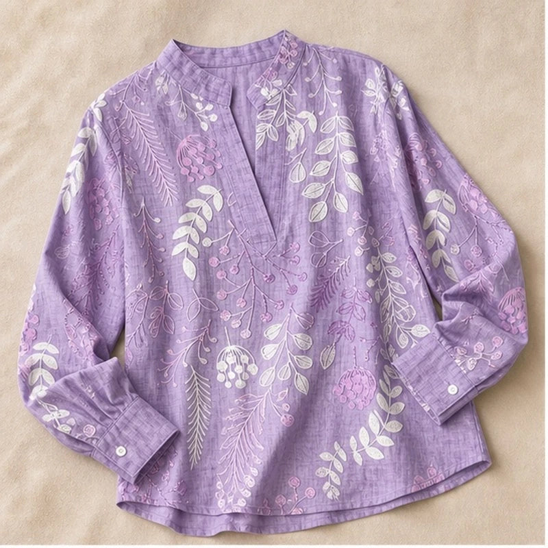 Dorothea Pastel Floral Blouse - Purple - Blouse - Brondals - Image 1