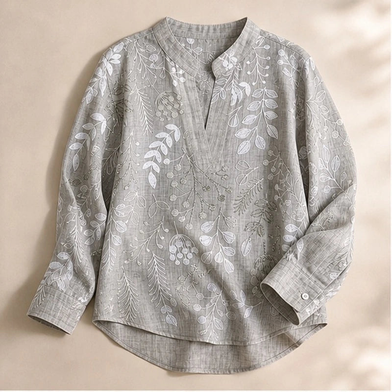 Dorothea Pastel Floral Blouse - Grey - Blouse - Brondals - Image 1