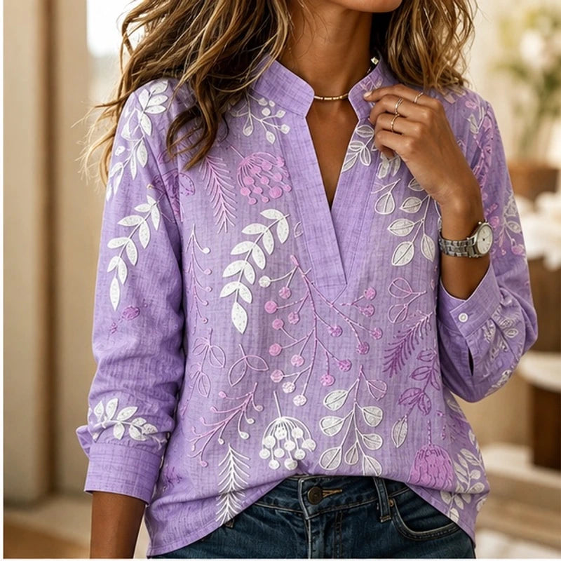 Dorothea Pastel Floral Blouse - Purple - women's blouse - Brondals - Image 2