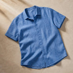 Drummond Linen Short Sleeve Shirt - Sky Blue - Shirt - Brondals - Image 1