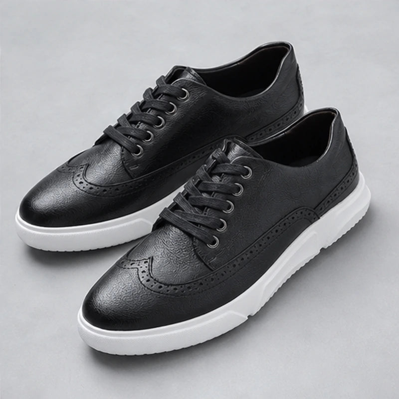 Mason Leather Brogue Sneakers - Black - Sneakers - Brondals - Image 1