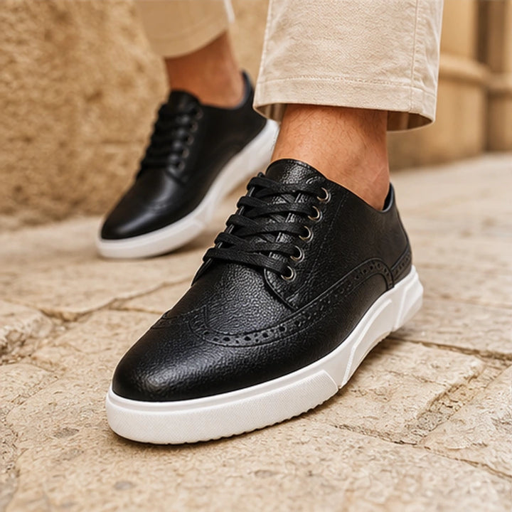 Mason Leather Brogue Sneakers - Black - leather sneakers - Brondals - Image 3