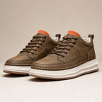 Edison Textured Leather Sneaker - Khaki - men's sneakers - Brondals - Image 2