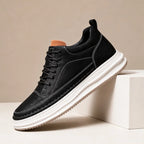 Edison Textured Leather Sneaker - Black - Sneakers - Brondals - Image 1