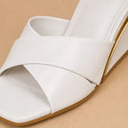 Eleni Open-Toe Wedge Heels - White - wedge heels - Brondals - Image 3