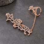 Elisabetta Women's Sculpted Vine Handpiece with Crystal Accents - Gold - Accessories > Jewelry > Hand Chains - Brondals - Image 1