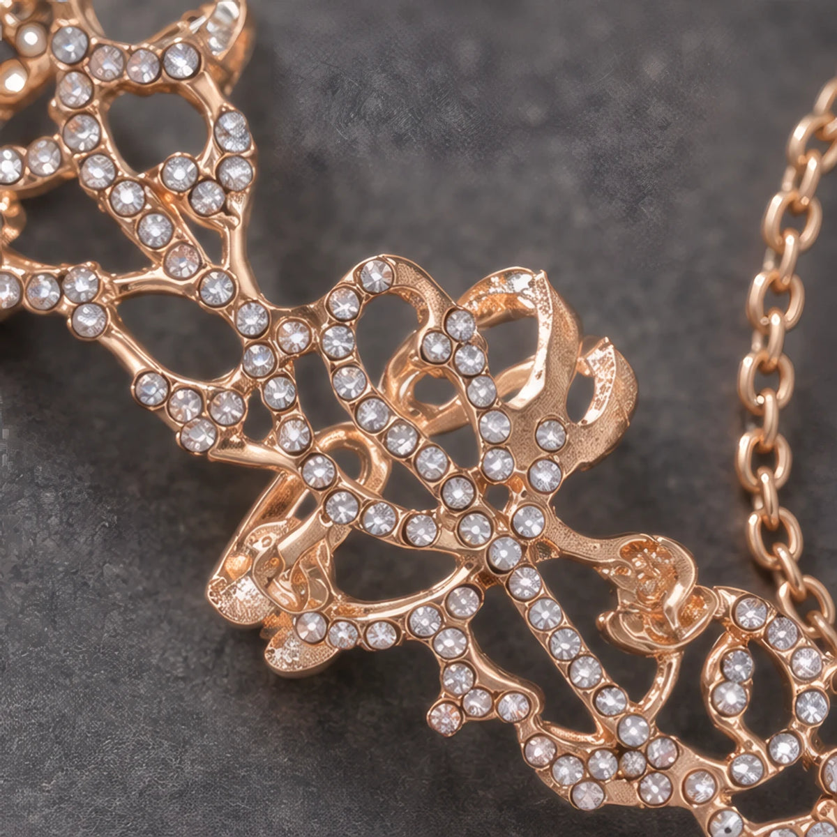 Elisabetta Women's Sculpted Vine Handpiece with Crystal Accents - Gold - Accessories > Jewelry > Hand Chains - Brondals - Image 2