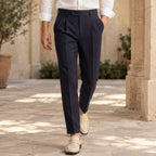 Elliot Men's Single-Pleat Tailored Trousers - Navy - Batch002 - Brondals - Image 2
