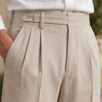 Elliot Men's Single-Pleat Tailored Trousers - Beige - Dress Pants - Brondals - Image 4