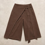 Elsa Tie-Waist Culotte Pants - Chocolate Brown - Pants - Brondals - Image 1