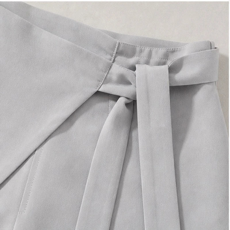 Elsa Tie-Waist Culotte Pants - Light Gray - women's pants - Brondals - Image 2