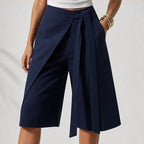 Elsa Tie-Waist Culotte Pants - Navy Blue - culotte pants - Brondals - Image 3