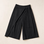 Elsa Tie-Waist Culotte Pants - Black - Pants - Brondals - Image 1