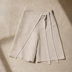 Elsa Tie-Waist Culotte Pants - Beige - Pants - Brondals - Image 1