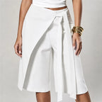 Elsa Tie-Waist Culotte Pants - White - women's pants - Brondals - Image 2