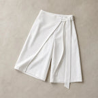 Elsa Tie-Waist Culotte Pants - White - Pants - Brondals - Image 1