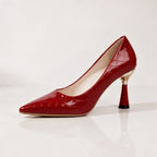 Elspeth Embossed Pointed-Toe Pumps - Claret - female - Brondals - Image 4
