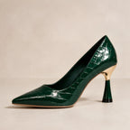 Elspeth Embossed Pointed-Toe Pumps - Pine - female - Brondals - Image 4