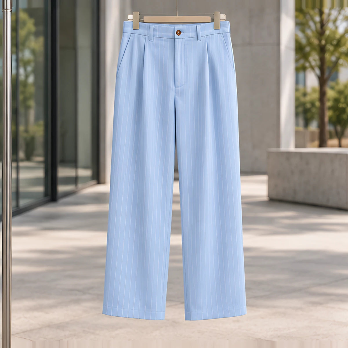 Elwood Men's Pinstripe Pants - Sky Blue - Department: Men - Brondals - Image 3