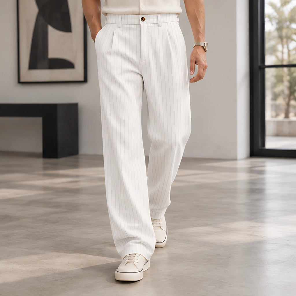 Elwood Men's Pinstripe Pants - White - Catalog Group: Clothing - Brondals - Image 2